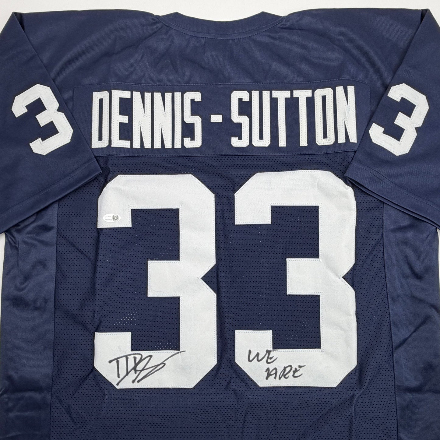 Autographed/Signed Dani Dennis-Sutton Penn State Blue College Football Jersey JSA COA