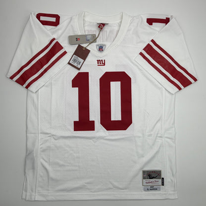 Autographed/Signed Eli Manning New York Giants White Mitchell & Ness Authentic Football Jersey Fanatics COA