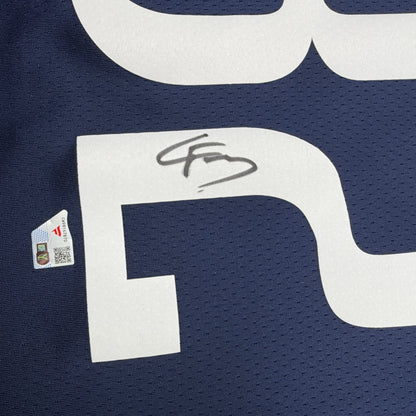 Autographed/Signed Cooper Flagg Dallas Mavericks Navy Blue Authentic Basketball Jersey Fanatics COA