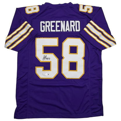 Autographed/Signed Jonathan Greenard Minnesota Purple Retro Football Jersey Beckett BAS COA