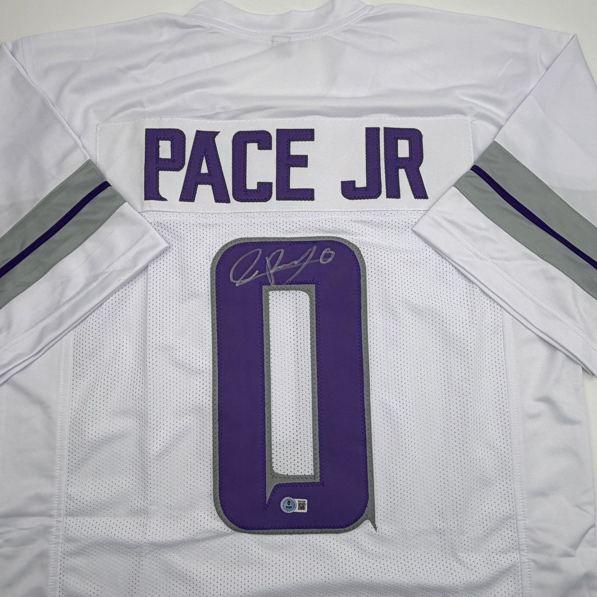 Autographed/Signed Ivan Pace Jr. Minnesota White Out Alternate Football Jersey Beckett BAS COA