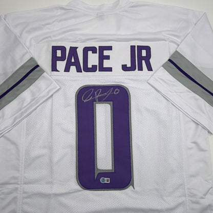 Autographed/Signed Ivan Pace Jr. Minnesota White Out Alternate Football Jersey Beckett BAS COA