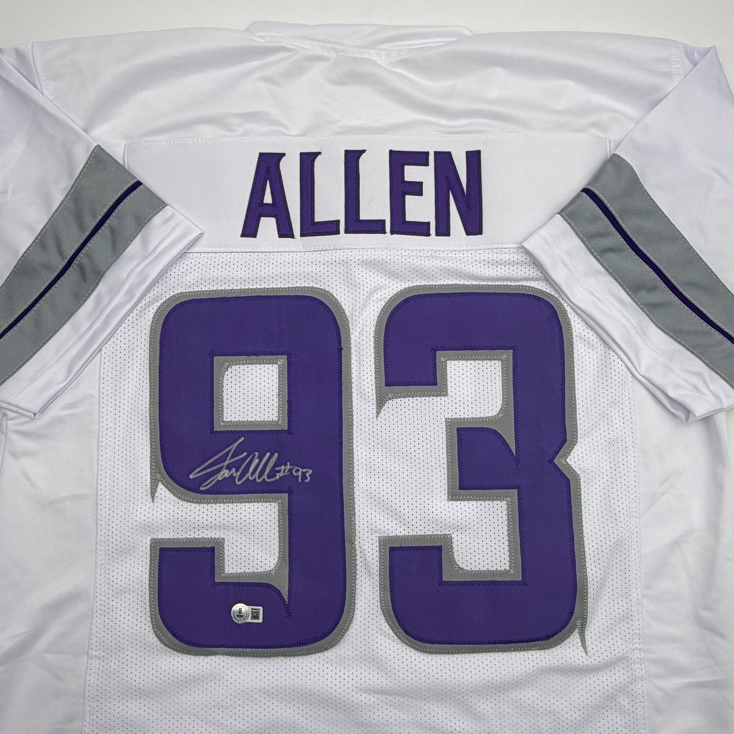 Autographed/Signed Jonathan Allen Minnesota White Out Alternate Football Jersey Beckett BAS COA