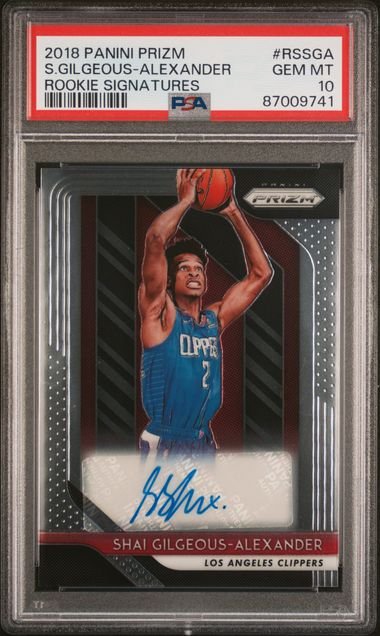 Graded 2018 Panini Prizm Shai Gilgeous Alexander #RSSGA Rookie Signatures Rookie RC Basketball Card PSA 10 Gem Mint