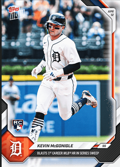 2026 Topps Now Kevin McGonigle #75 Blasts 1st Career MLB HR in Series Sweep Detriot Tigers Rookie RC Baseball Card