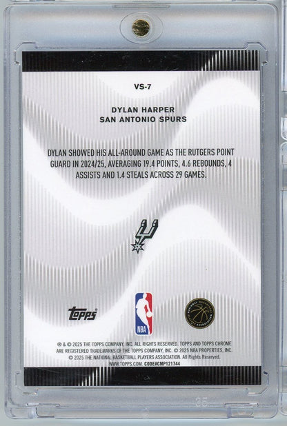  2025 Topps Chrome Dylan Harper #VS7 /150 Voices Blue Refractor Rookie RC Basketball Card 