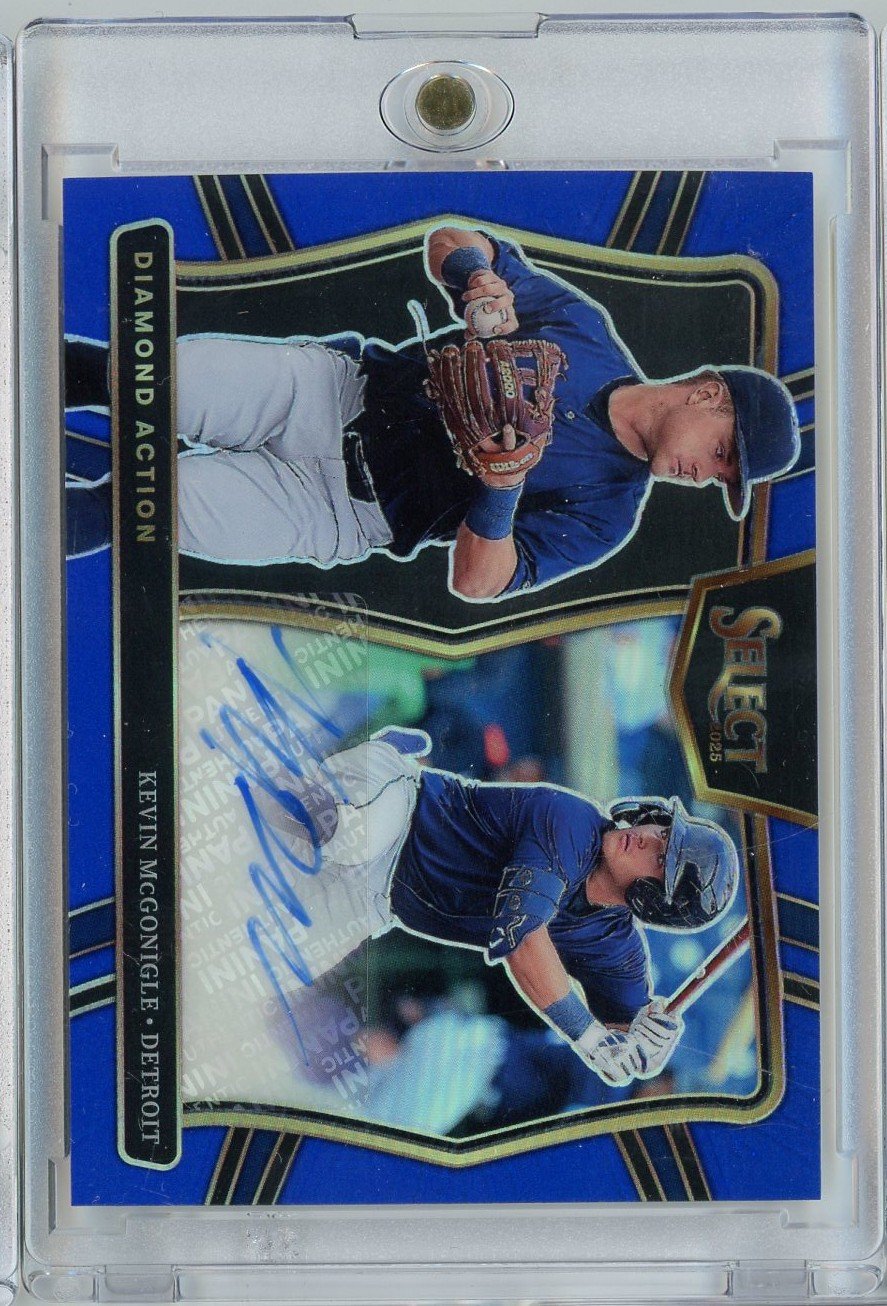  2025 Panini Select Kevin McGonigle #DASKM /49 Blue Prizm Auto Rookie RC Baseball Card 