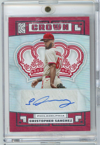  2022 Panini Capstone Cristopher Sanchez #CSZ Crown Auto Rookie RC Baseball Card 