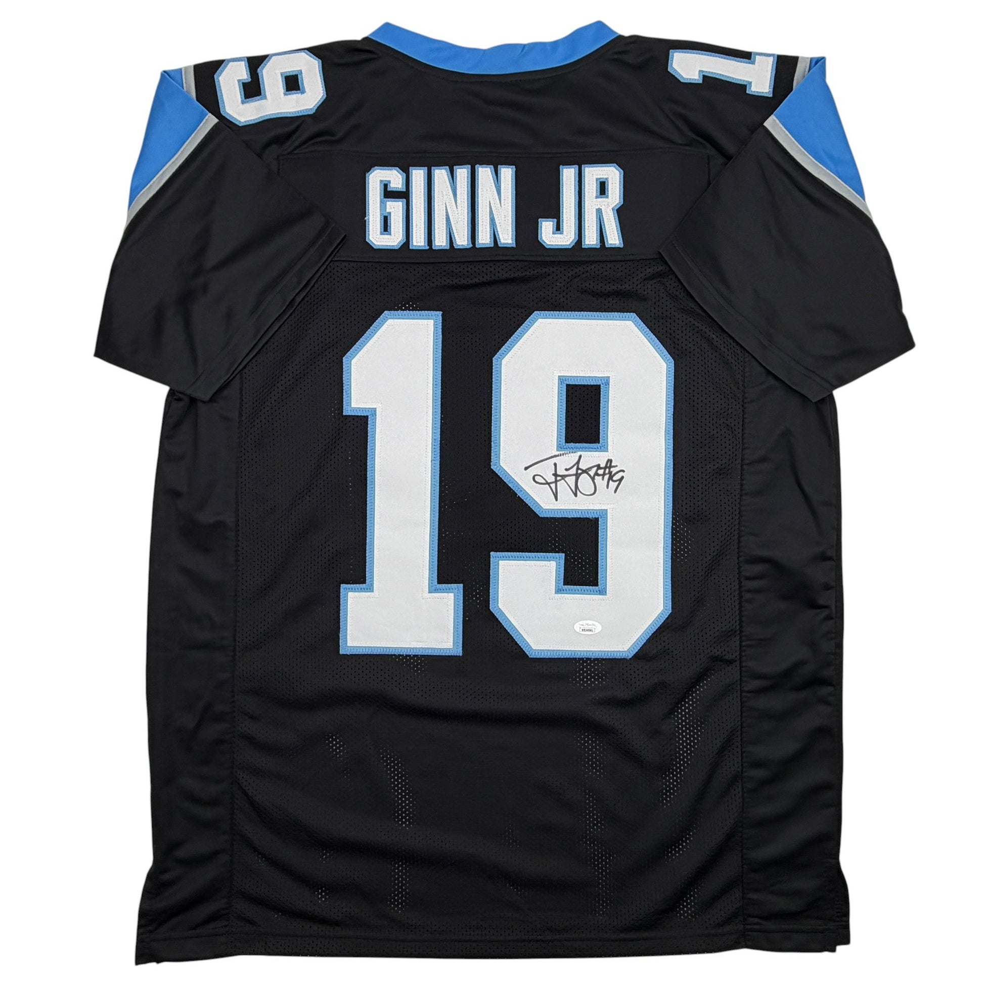 Autographed/Signed Ted Ginn Jr. Carolina Black Football Jersey JSA COA