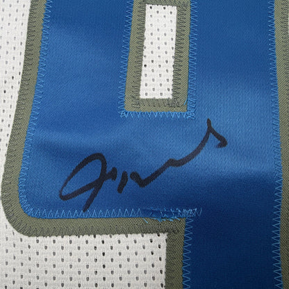 Autographed/Signed Jameson Williams Detroit White Football Jersey JSA COA