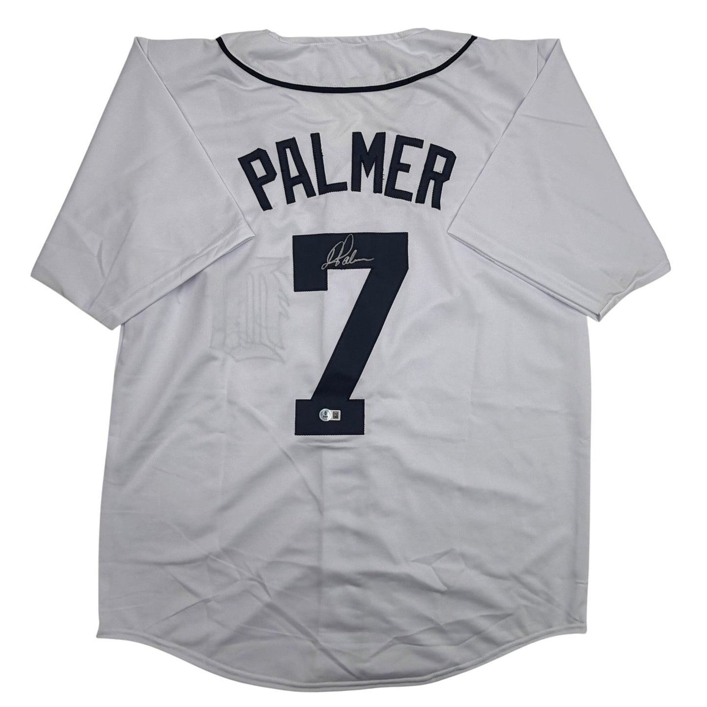 Autographed/Signed Dean Palmer Detroit White Baseball Jersey Beckett BAS COA