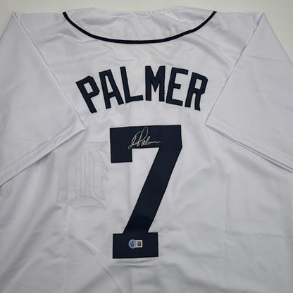 Autographed/Signed Dean Palmer Detroit White Baseball Jersey Beckett BAS COA