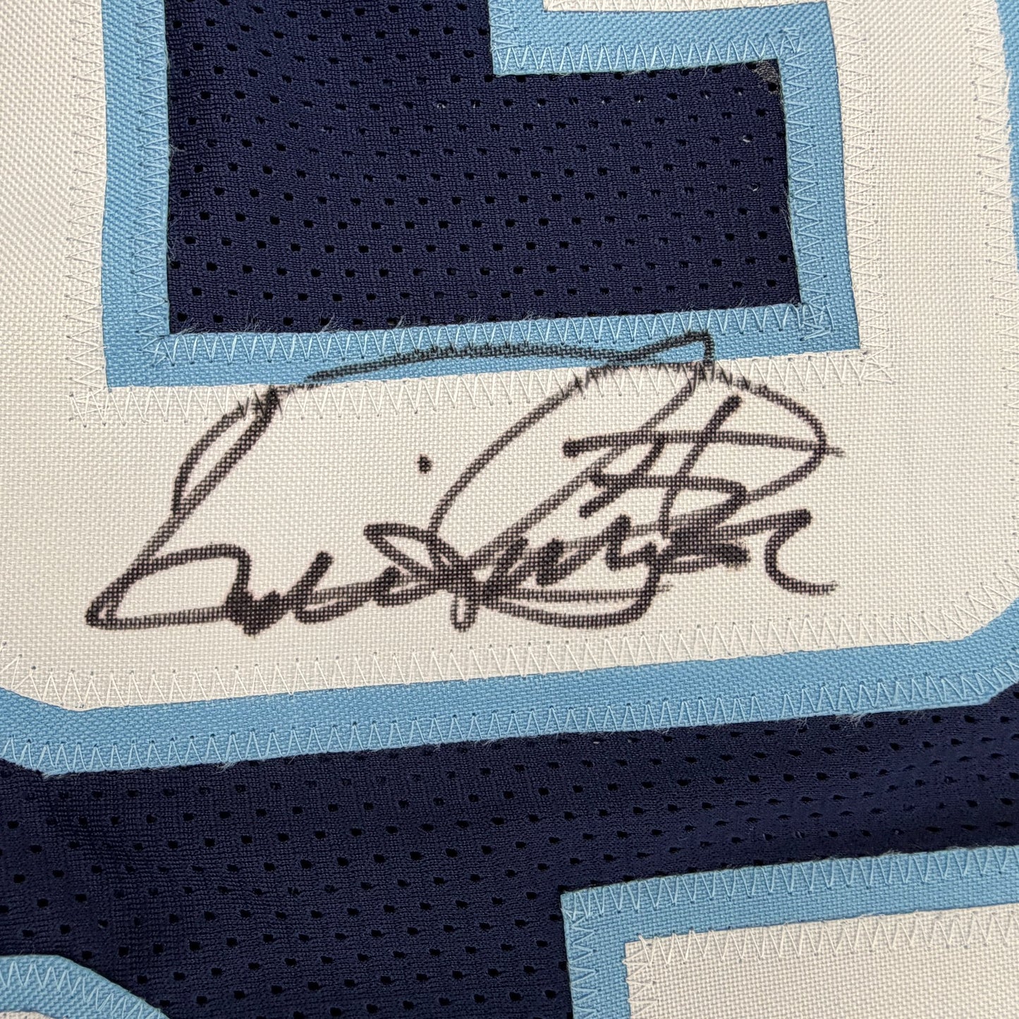 Autographed/Signed Derrick Henry Rookie Navy Blue Football Jersey Beckett BAS COA