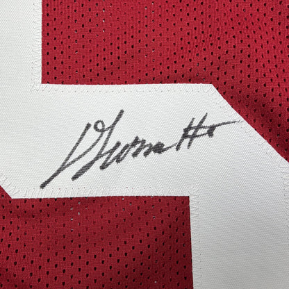 Autographed/Signed Dallas Turner Alabama Red College Football Jersey Beckett BAS COA