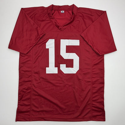 Autographed/Signed Dallas Turner Alabama Red College Football Jersey Beckett BAS COA