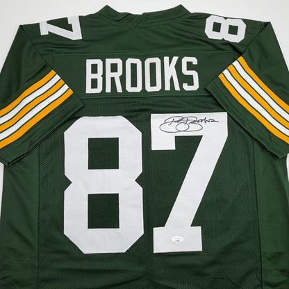 Autographed/Signed Robert Brooks Green Bay Green Football Jersey JSA COA