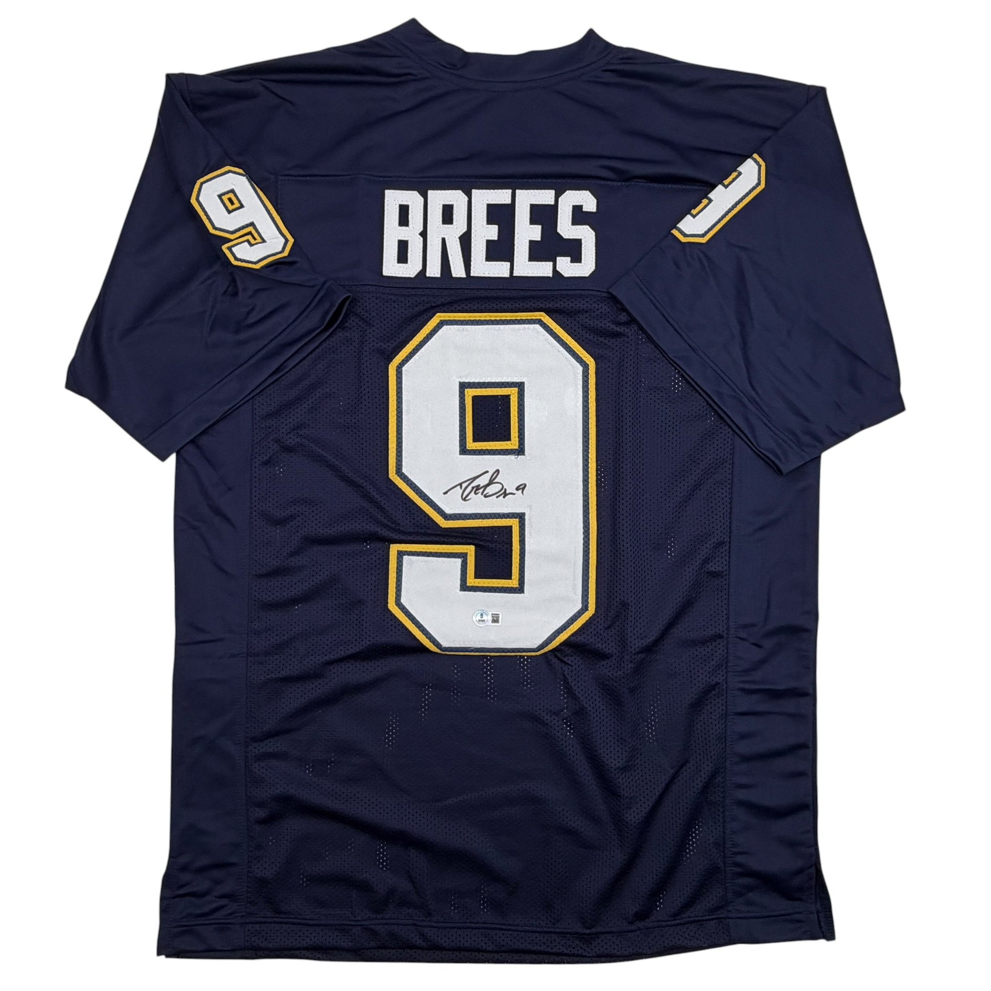 Autographed/Signed Drew Brees Los Angeles San Diego Navy Blue Football Jersey Beckett BAS COA