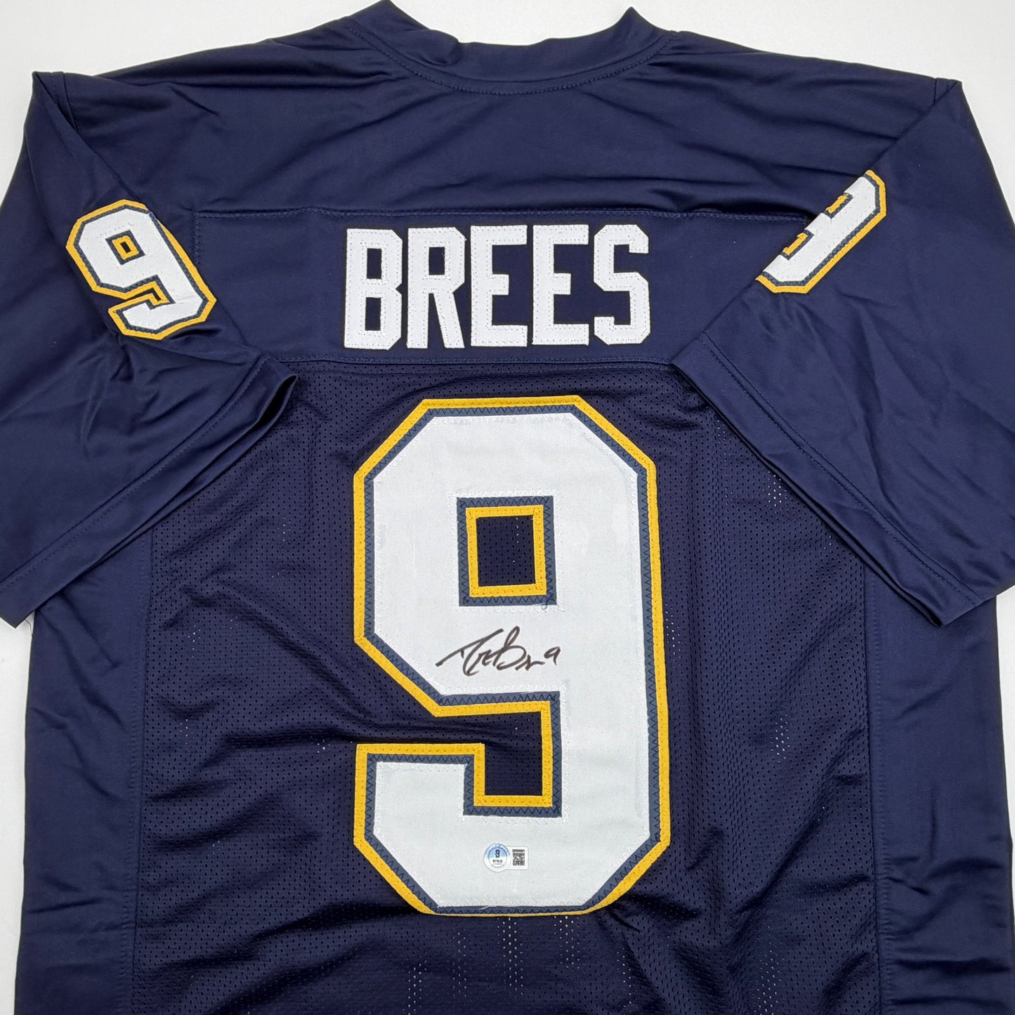 Autographed/Signed Drew Brees Los Angeles San Diego Navy Blue Football Jersey Beckett BAS COA