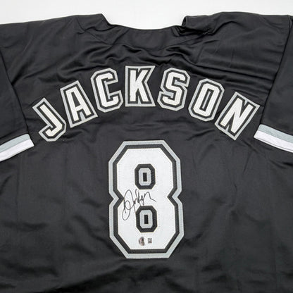 Autographed/Signed Bo Jackson Chicago Black Baseball Jersey Beckett BAS COA