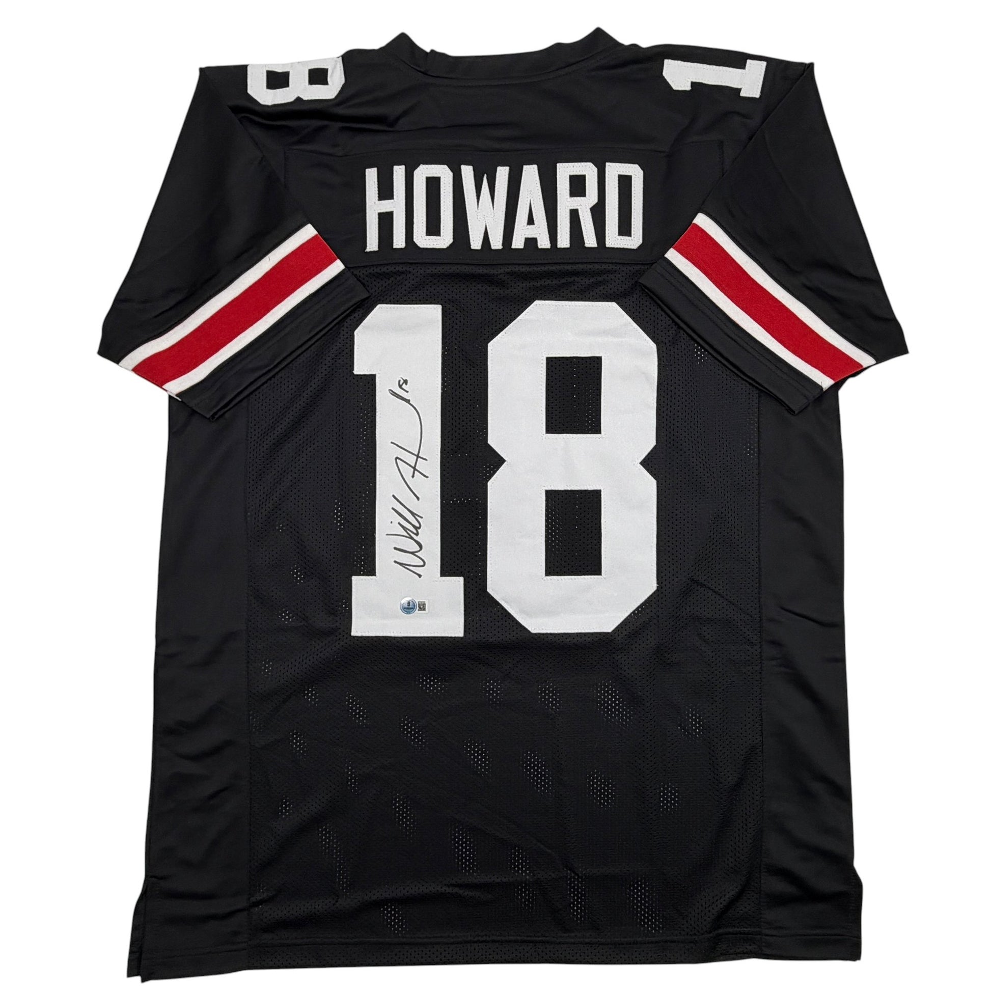 Autographed/Signed Will Howard Ohio State Black College Football Jersey Beckett BAS COA