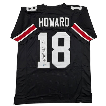 Autographed/Signed Will Howard Ohio State Black College Football Jersey Beckett BAS COA
