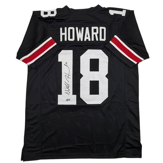 Autographed/Signed Will Howard Ohio State Black College Football Jersey Beckett BAS COA