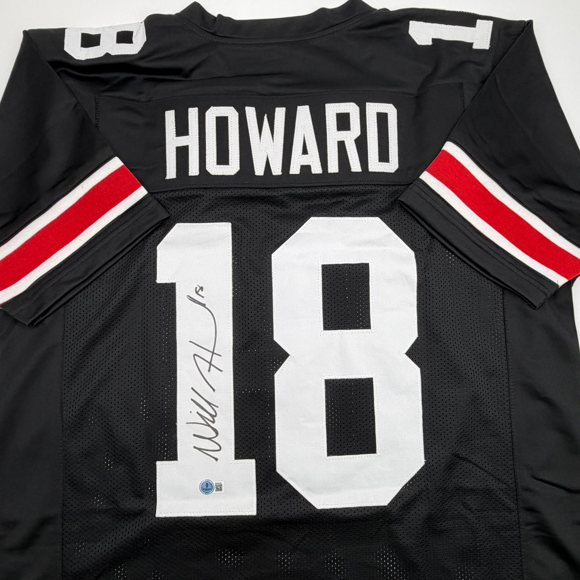 Autographed/Signed Will Howard Ohio State Black College Football Jersey Beckett BAS COA