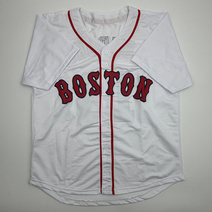 Autographed/Signed Jim Lonborg Cy Young 67 Boston White Baseball Jersey JSA COA