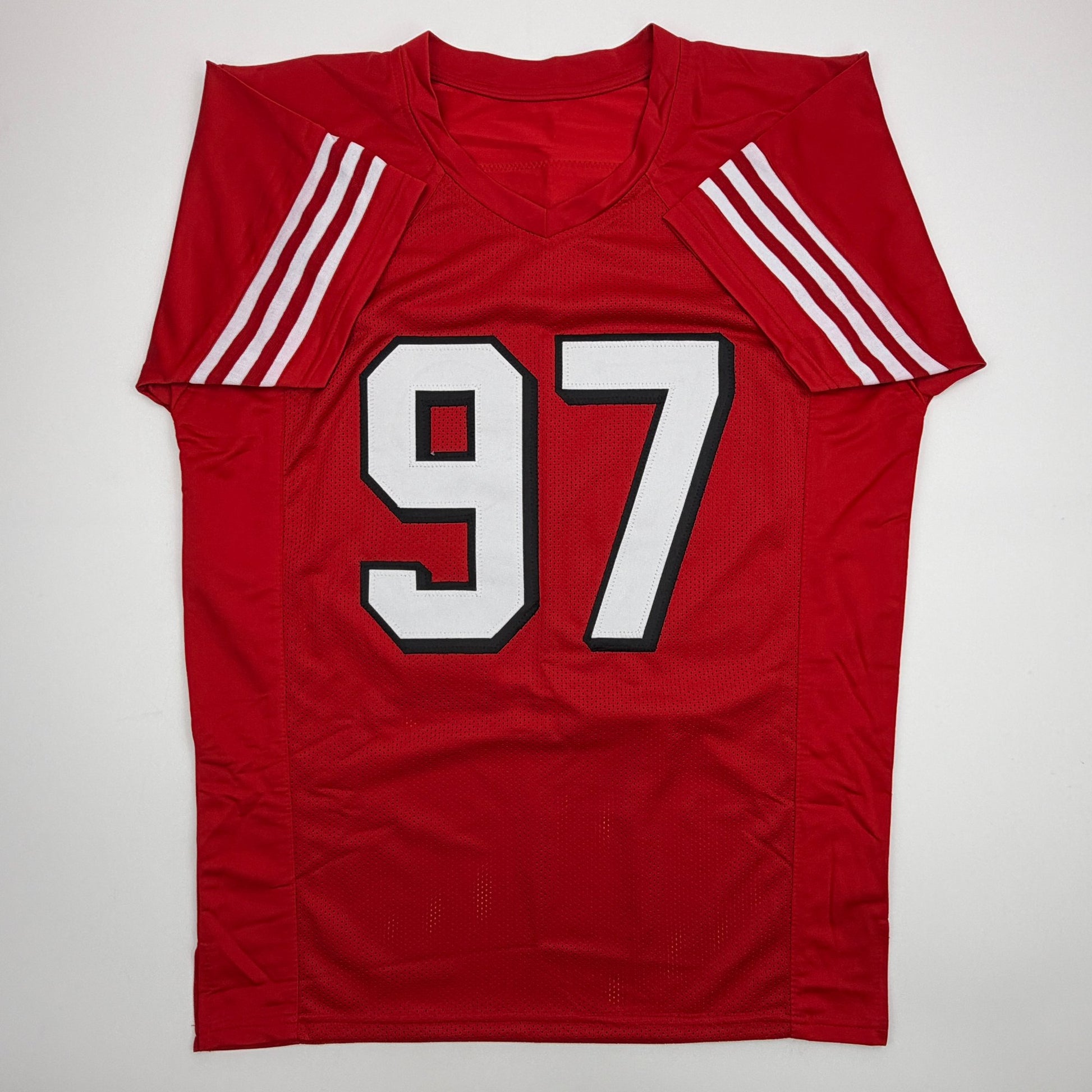 Autographed/Signed Nick Bosa San Francisco Red Alternate Football Jersey Beckett BAS COA
