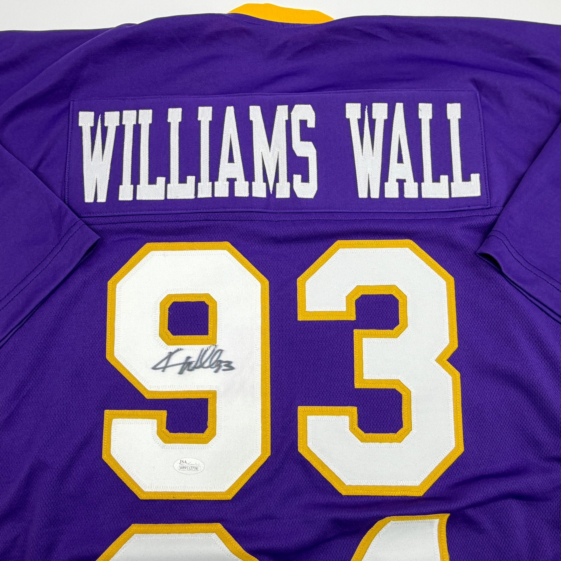 Autographed/Signed Kevin Williams Wall Minnesota Purple Football Jersey JSA COA