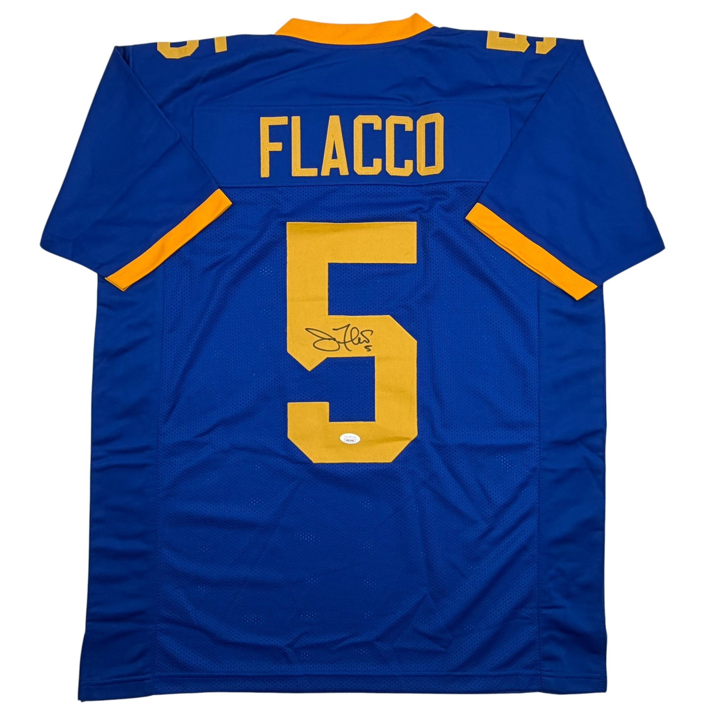 Autographed/Signed Joe Flacco Delaware Blue College Football Jersey JSA COA