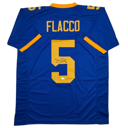Autographed/Signed Joe Flacco Delaware Blue College Football Jersey JSA COA