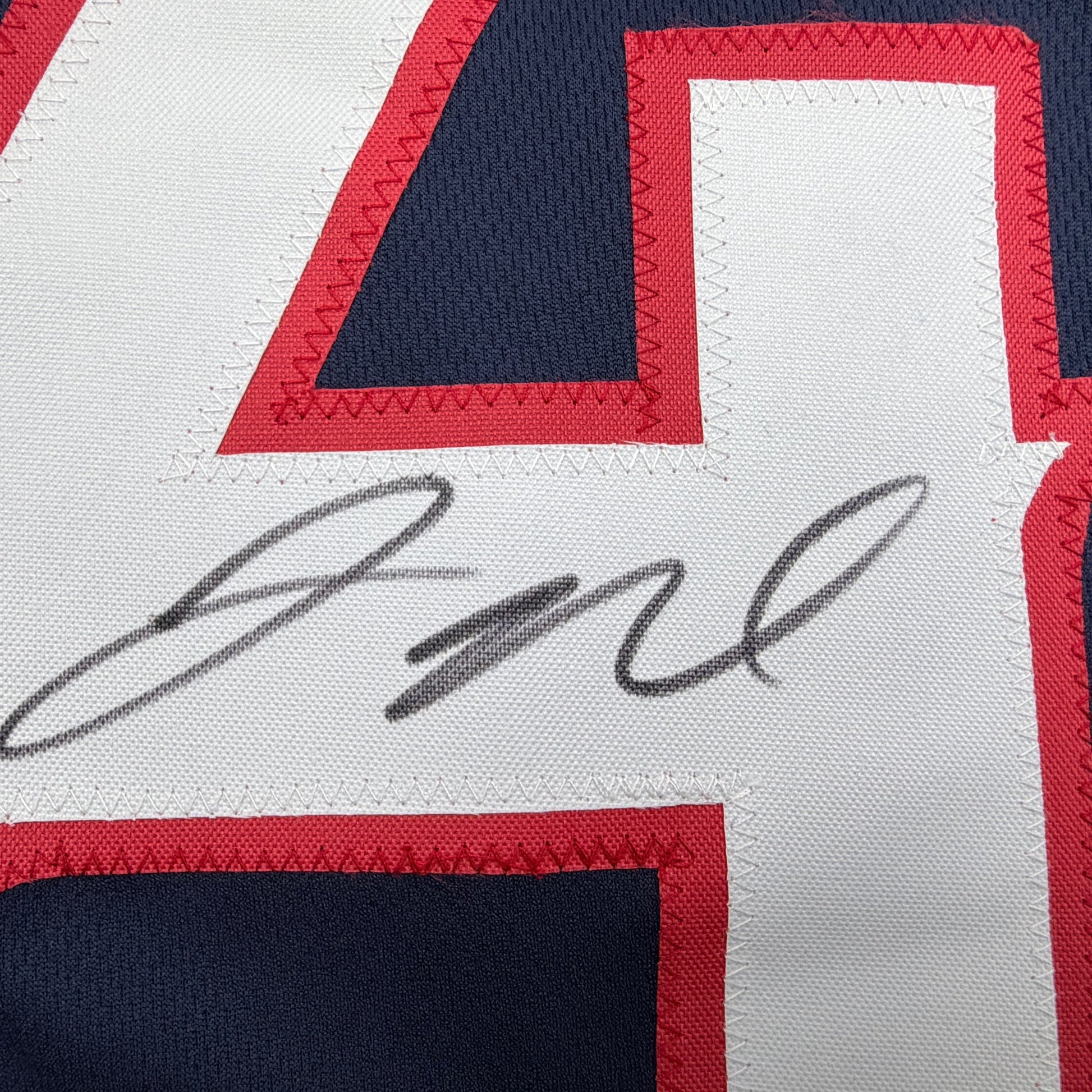 Autographed/Signed Jaylin Noel Houston Navy Blue Pro Cut Football Jersey JSA COA