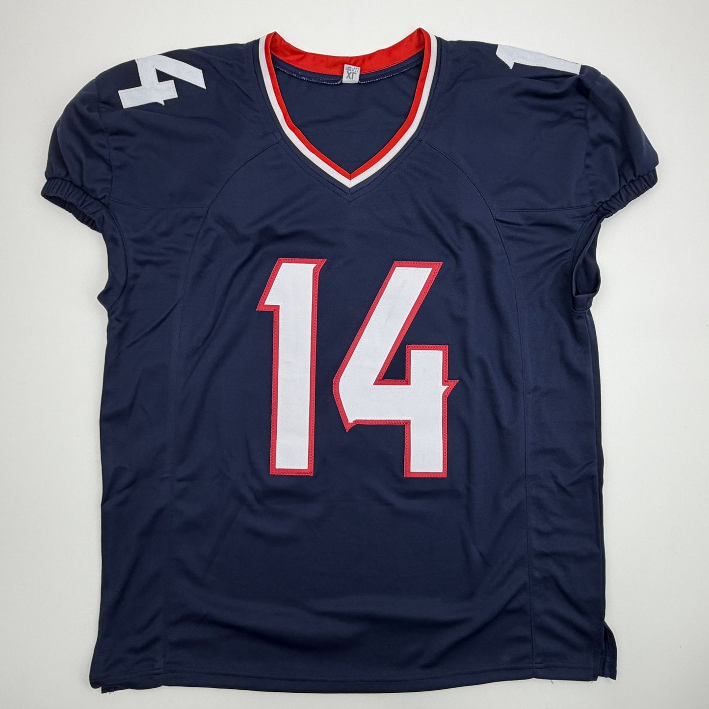 Autographed/Signed Jaylin Noel Houston Navy Blue Pro Cut Football Jersey JSA COA
