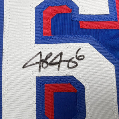 Autographed/Signed Josh Jung Texas Blue Baseball Jersey Beckett BAS COA