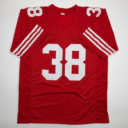 Autographed/Signed Deommodore Lenoir San Francisco Red Football Jersey Beckett BAS COA