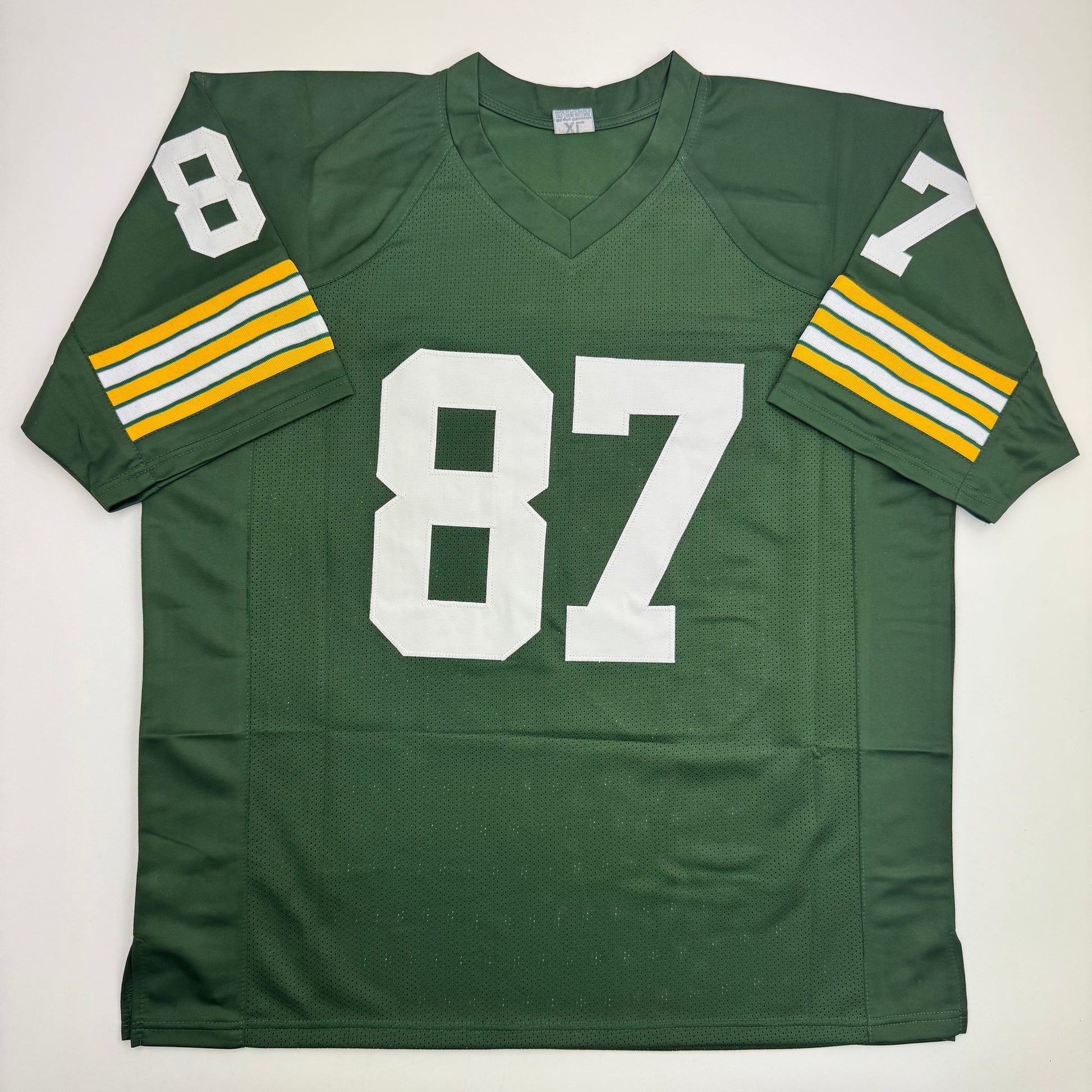 Autographed/Signed Willie Davis HOF 81 & SB Champs Green Bay Green Football Jersey PSA/DNA COA