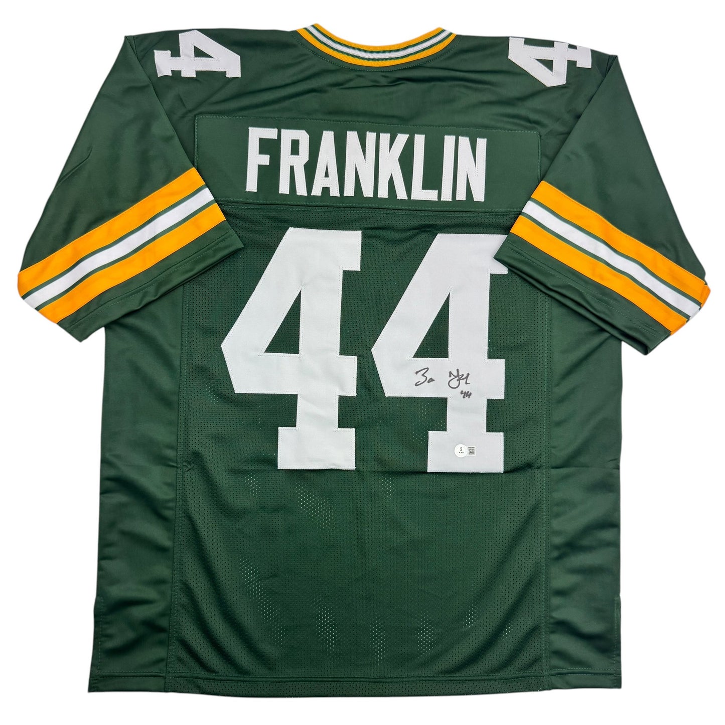 Autographed/Signed Zaire Franklin Green Bay Green Football Jersey Beckett BAS COA