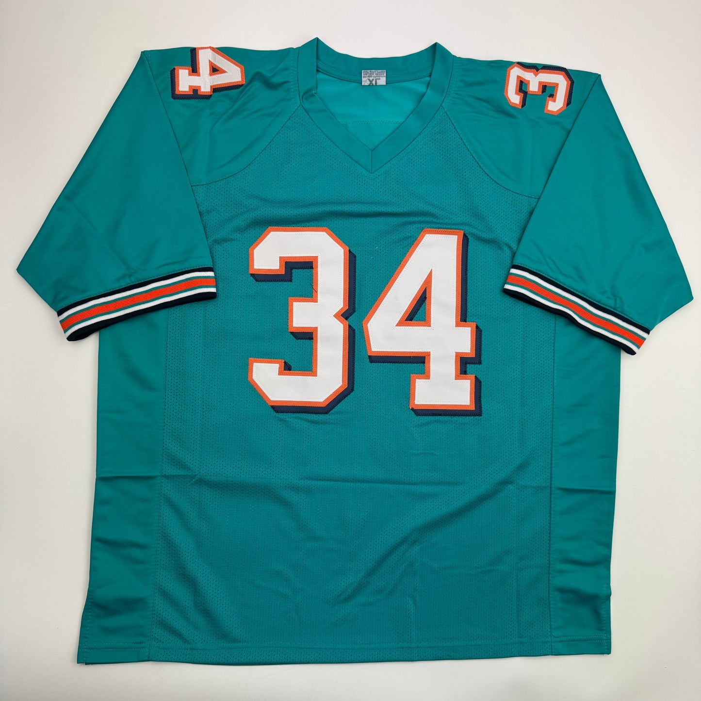 Autographed/Signed Ricky Williams Smoke Weed Everyday Miami Teal Football Jersey Beckett BAS COA