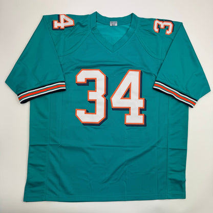 Autographed/Signed Ricky Williams Smoke Weed Everyday Miami Teal Football Jersey Beckett BAS COA