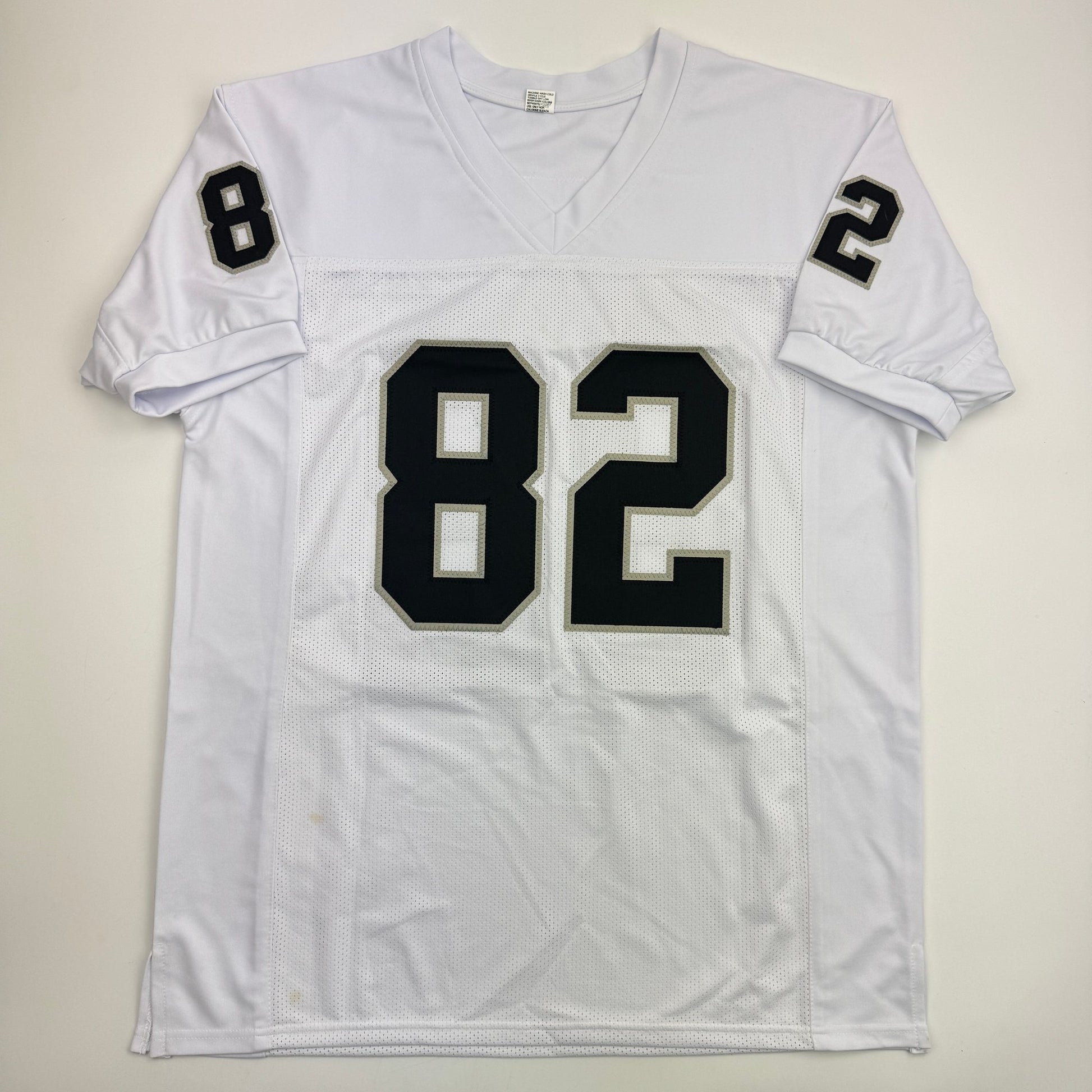 Autographed/Signed Jordy Nelson Oakland Las Vegas White Football Jersey Beckett BAS COA