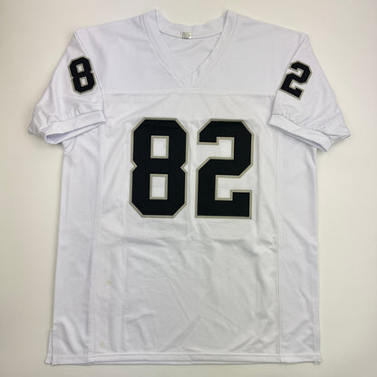 Autographed/Signed Jordy Nelson Oakland Las Vegas White Football Jersey Beckett BAS COA