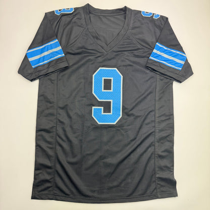 Autographed/Signed Jameson Williams Detroit Black Football Jersey Beckett BAS COA