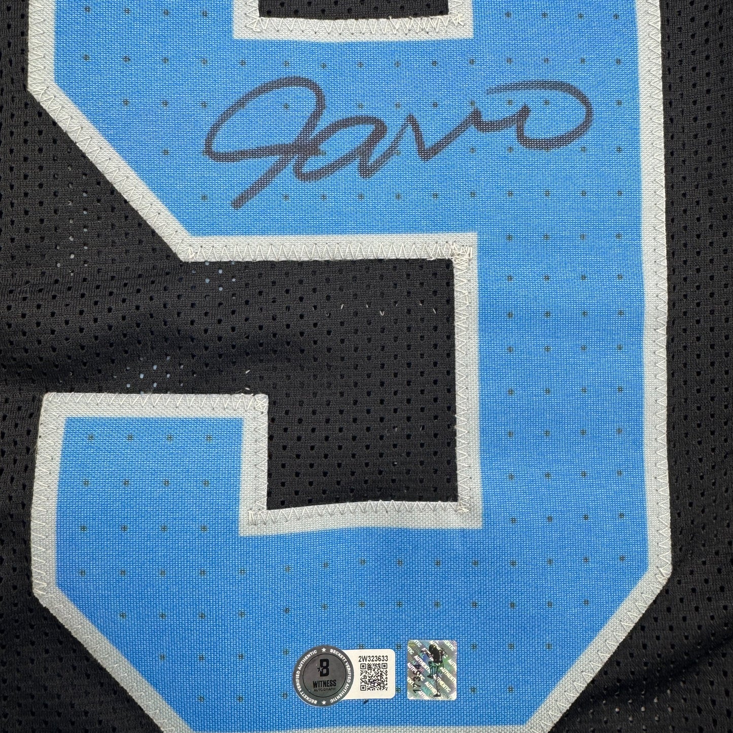 Autographed/Signed Jameson Williams Detroit Black Football Jersey Beckett BAS COA