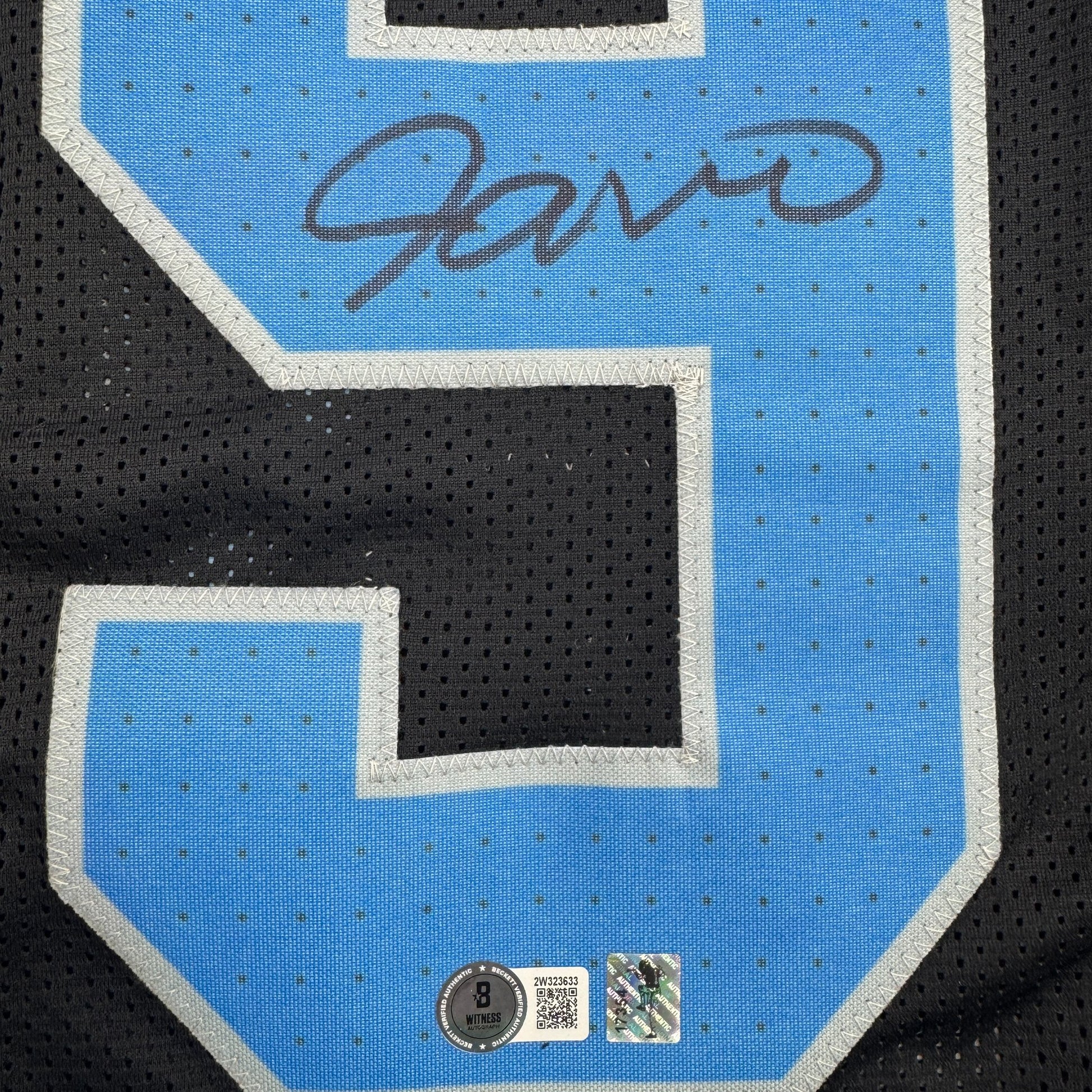 Autographed/Signed Jameson Williams Detroit Black Football Jersey Beckett BAS COA