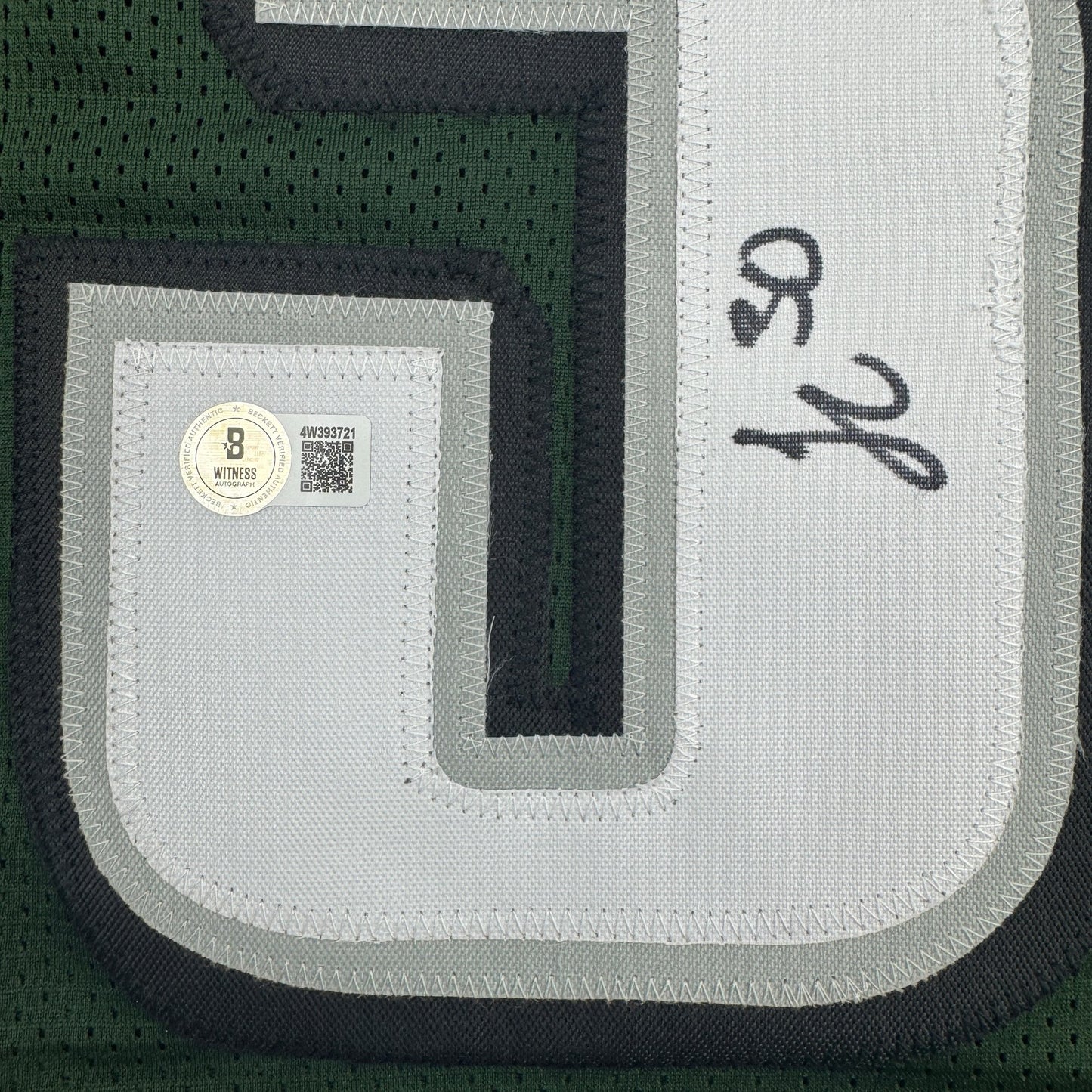 Autographed/Signed Jihaad Campbell Philadelphia Green Football Jersey Beckett BAS COA