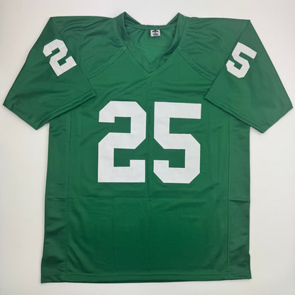 Autographed/Signed LeSean McCoy Philadelphia Kelly Green Football Jersey JSA COA