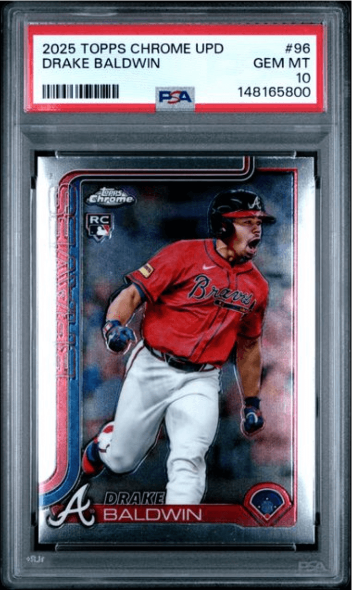 Graded 2025 Topps Chrome Update Drake Baldwin #96 Rookie RC Baseball Card PSA 10 Gem Mint
