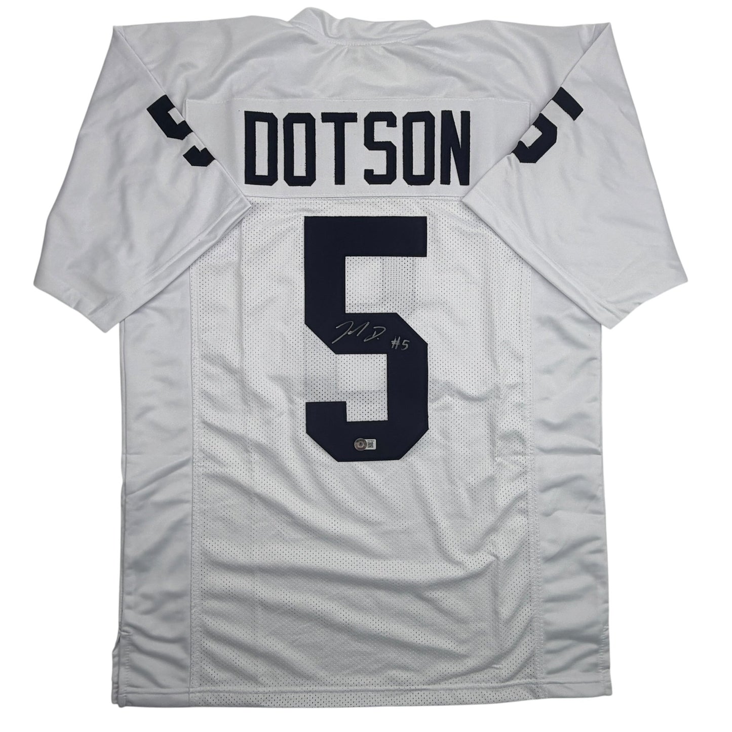 Autographed/Signed Jahan Dotson Penn State White College Football Jersey Beckett BAS COA