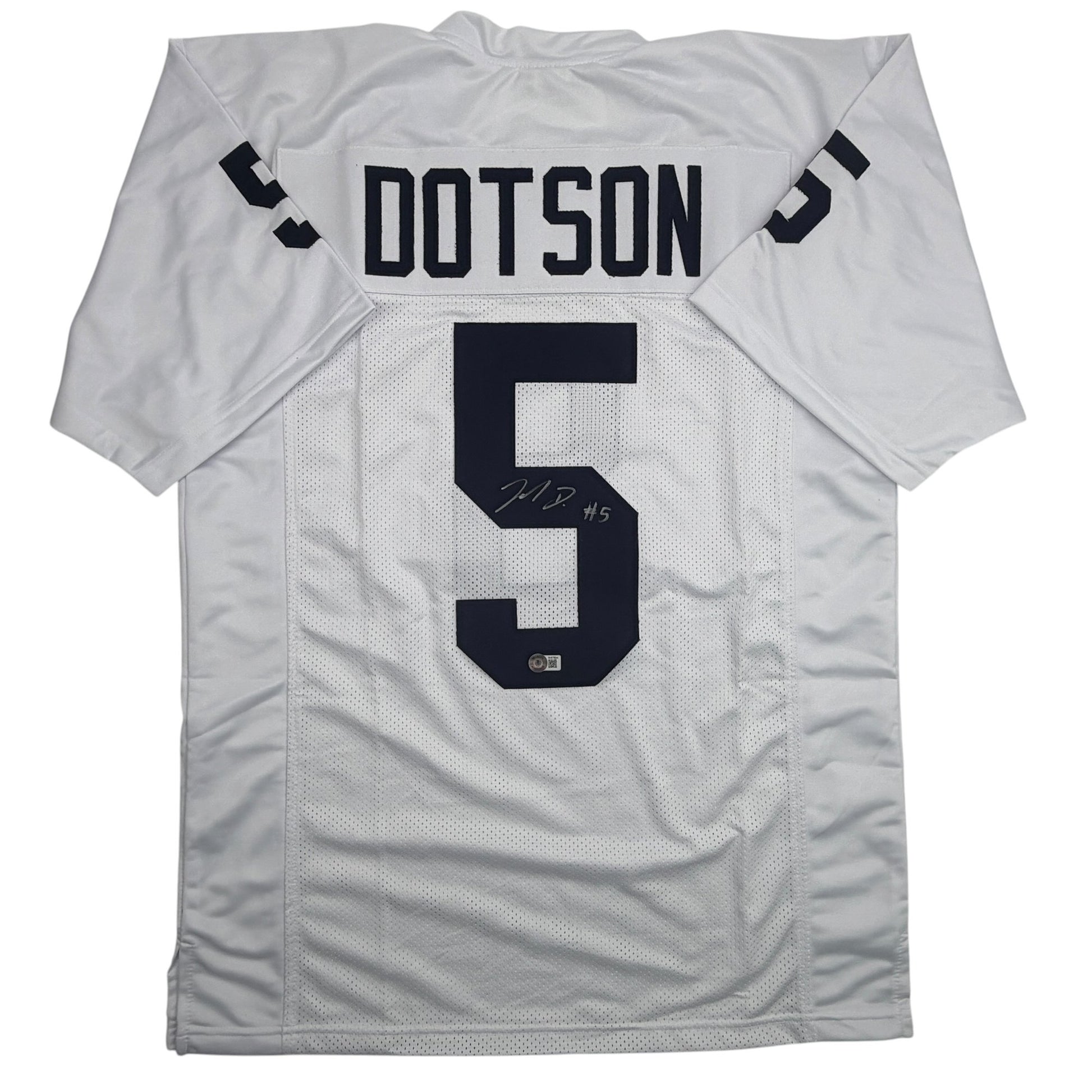 Autographed/Signed Jahan Dotson Penn State White College Football Jersey Beckett BAS COA